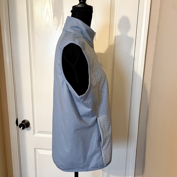 RLX Ralph Lauren Women’s Size M Print Golf Techy Terry Full Zip Vest Jacket Blue - Picture 6 of 9